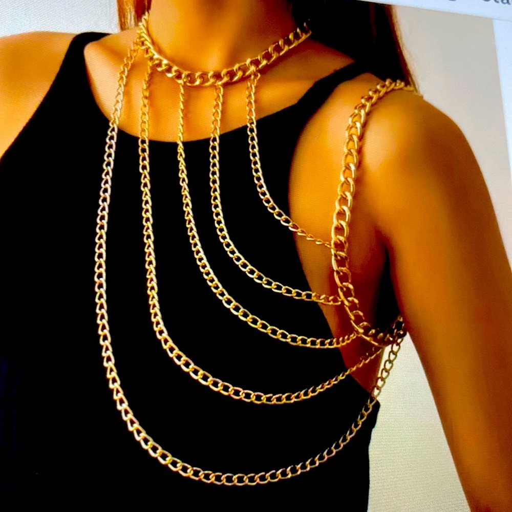Gold Color Necklace Body Jewelry
